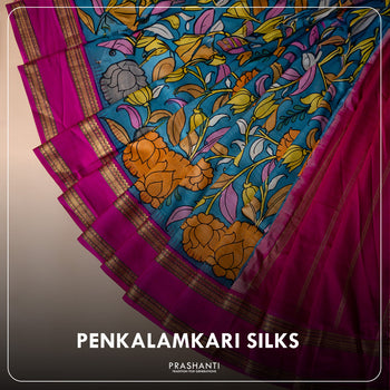 Pen Kalamkari Silk Sarees