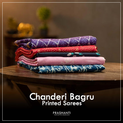 Bagru Block Printed Sarees - Prashanti Sarees