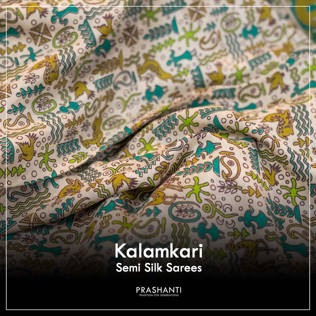 Kalamkari Semi Silk - Prashanti Sarees