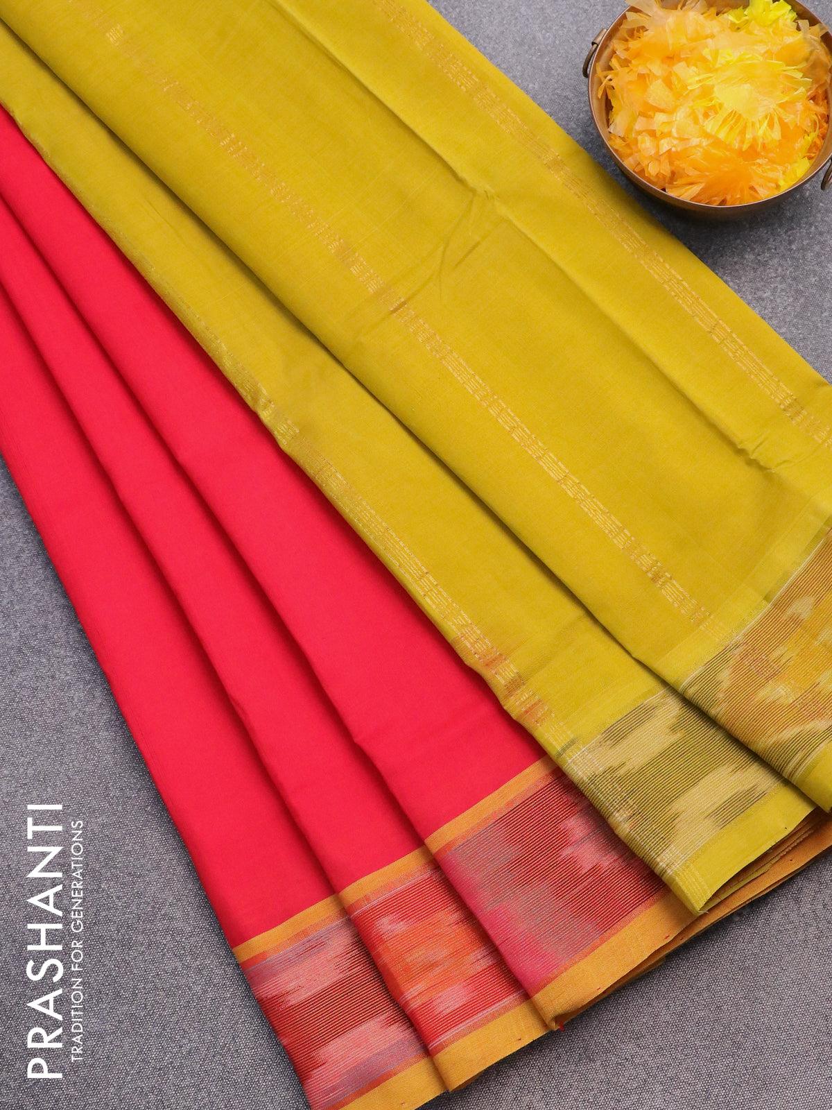 Buy SUALI Silk with Blouse Piece Saree (Pack of 2) 12984_FL-13002_Dark  Green and Peach_One Size at Amazon.in