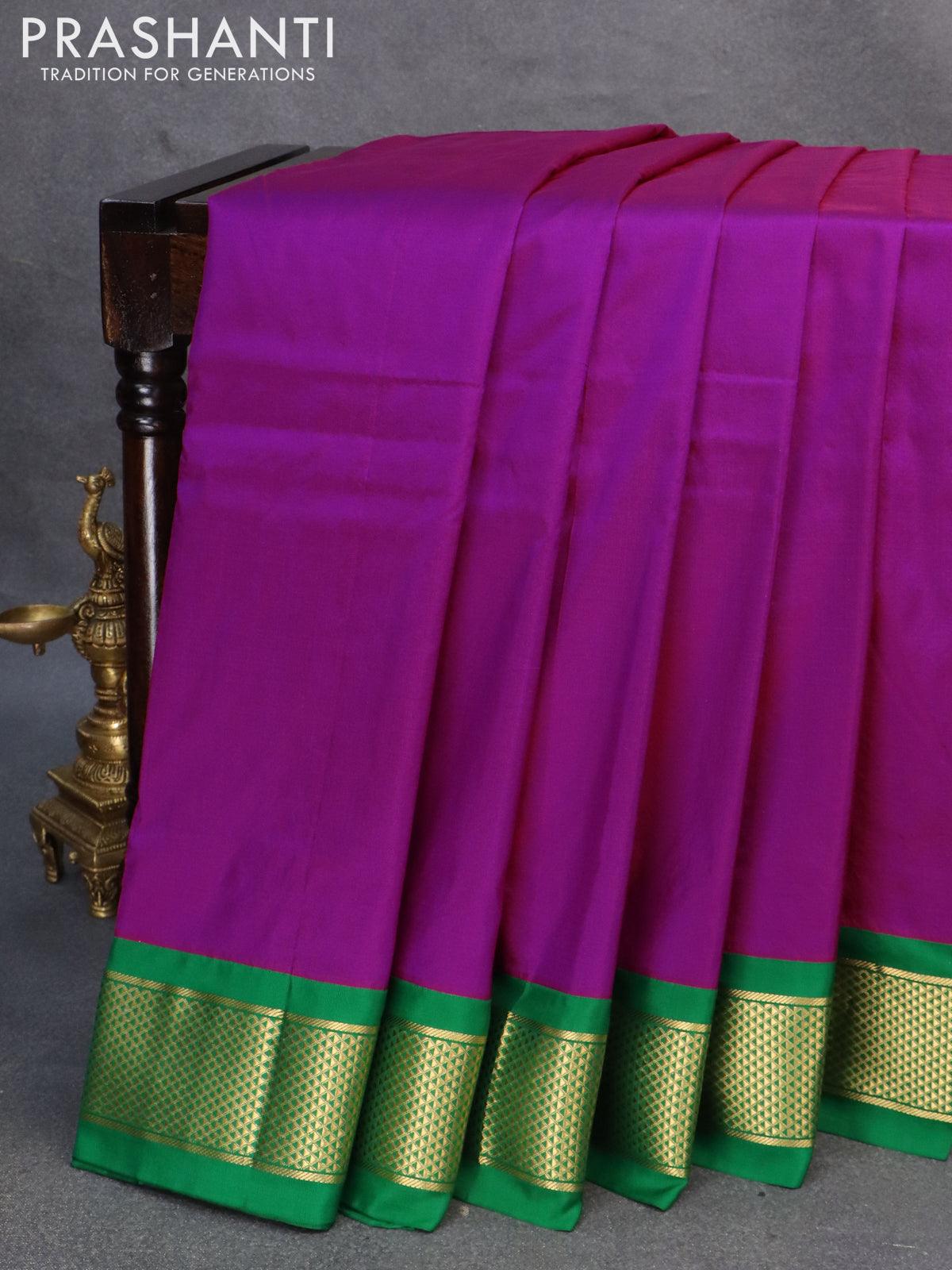 Blue Mysore Crepe Silk Saree: 20% Off – Luxurion World