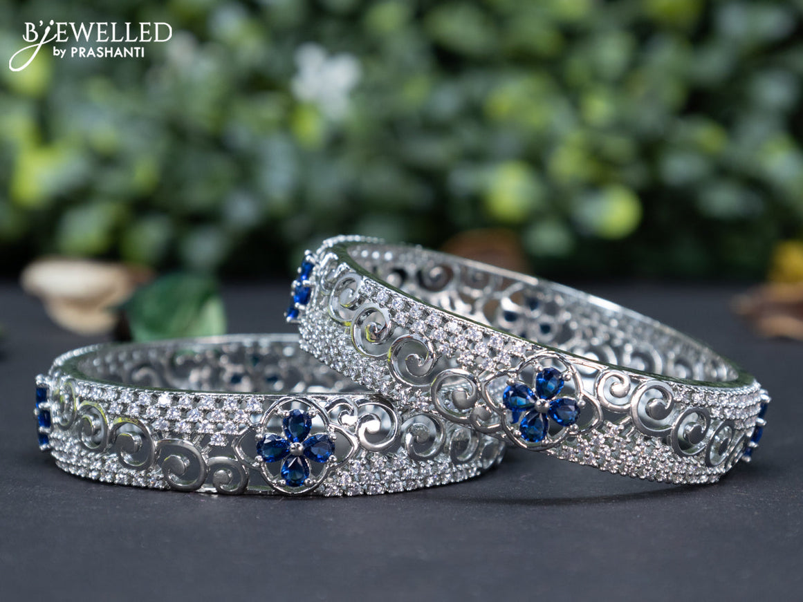 Zircon bangle with sapphire and cz stones