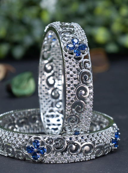 Zircon bangle with sapphire and cz stones