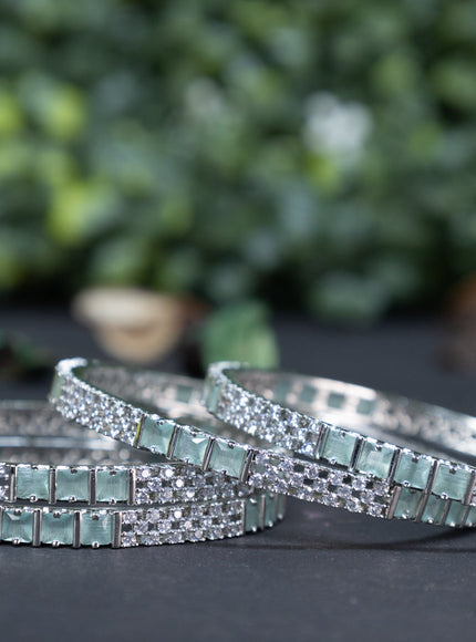 Zircon bangle with mint green and cz stones