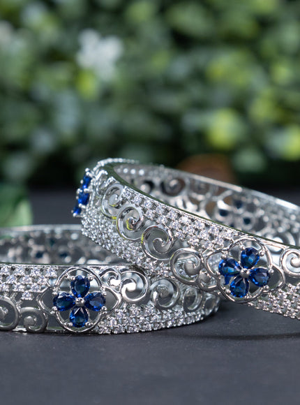 Zircon bangle with sapphire and cz stones