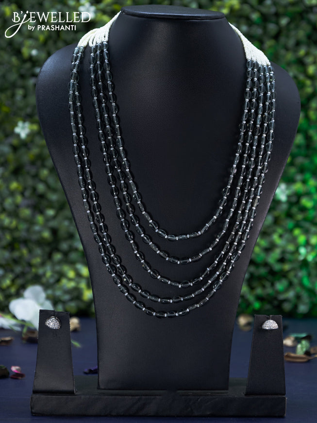 Jaipur multilayer grey beaded necklace