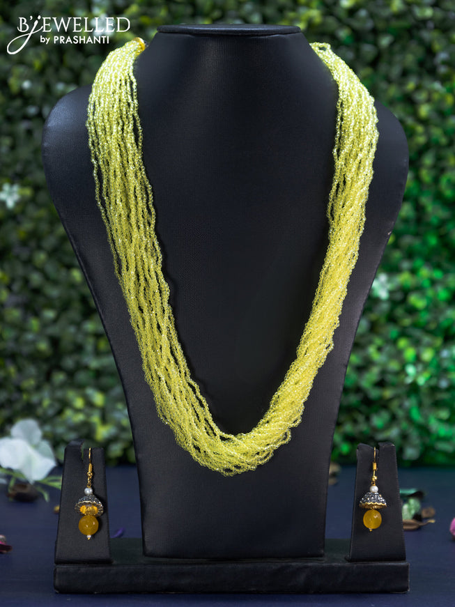 Jaipur multilayer yellow beaded necklace