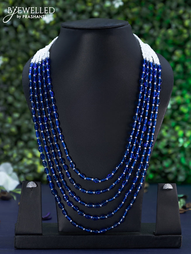 Jaipur multilayer blue beaded necklace