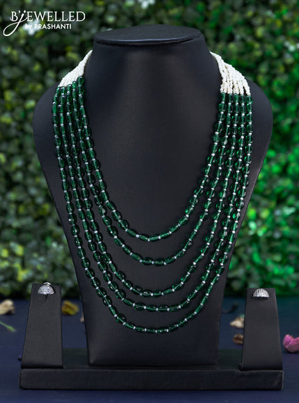 Jaipur multilayer green beaded necklace