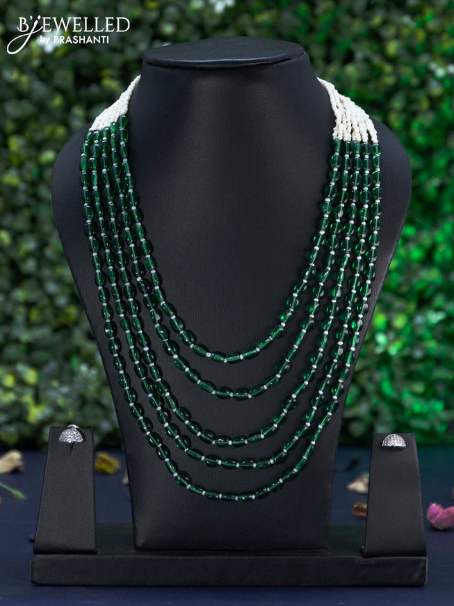 Jaipur multilayer green beaded necklace