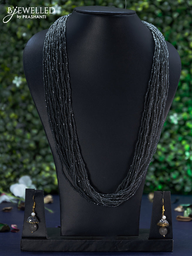 Jaipur multilayer grey beaded necklace