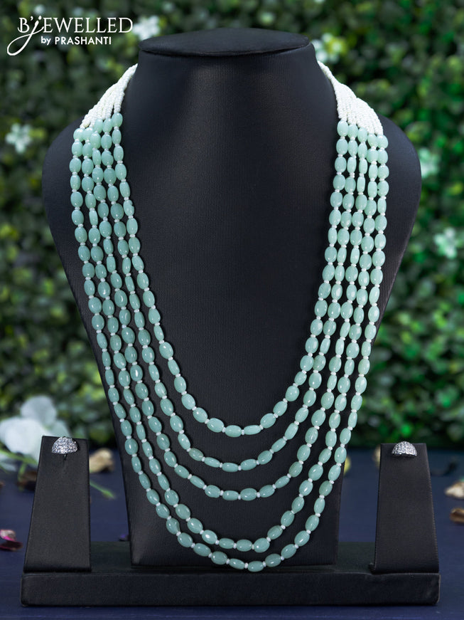 Jaipur multilayer mint green beaded necklace