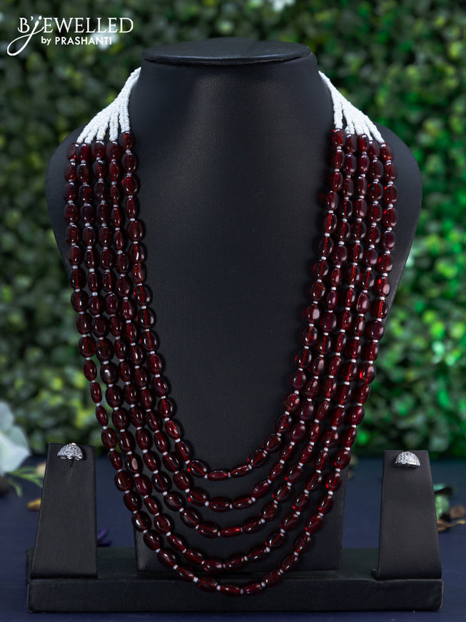 Jaipur multilayer maroon beaded necklace