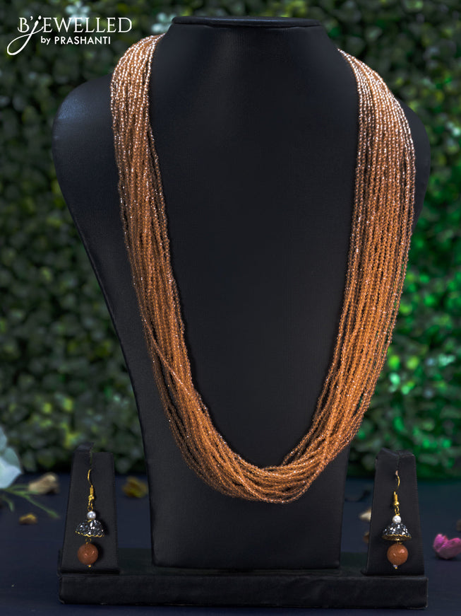 Jaipur multilayer peach beaded necklace