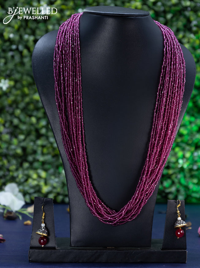 Jaipur multilayer pink beaded necklace