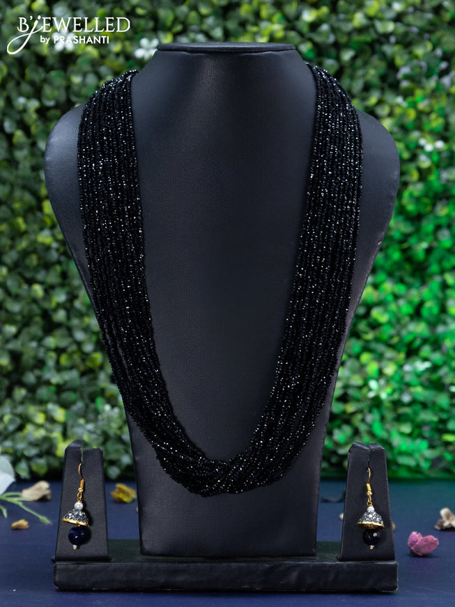 Jaipur multilayer black beaded necklace