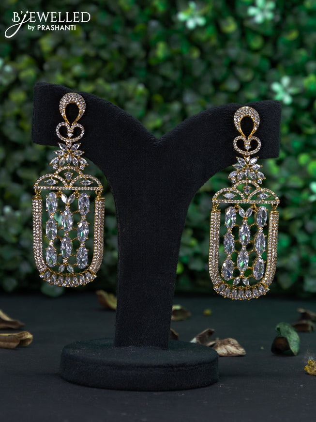 Zircon earring with cz stones in gold finish