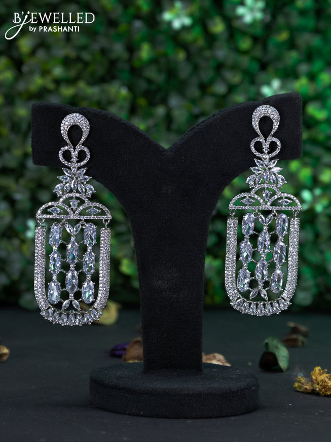 Zircon earring with cz stones