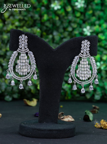 Zircon earring with cz stones and hangings