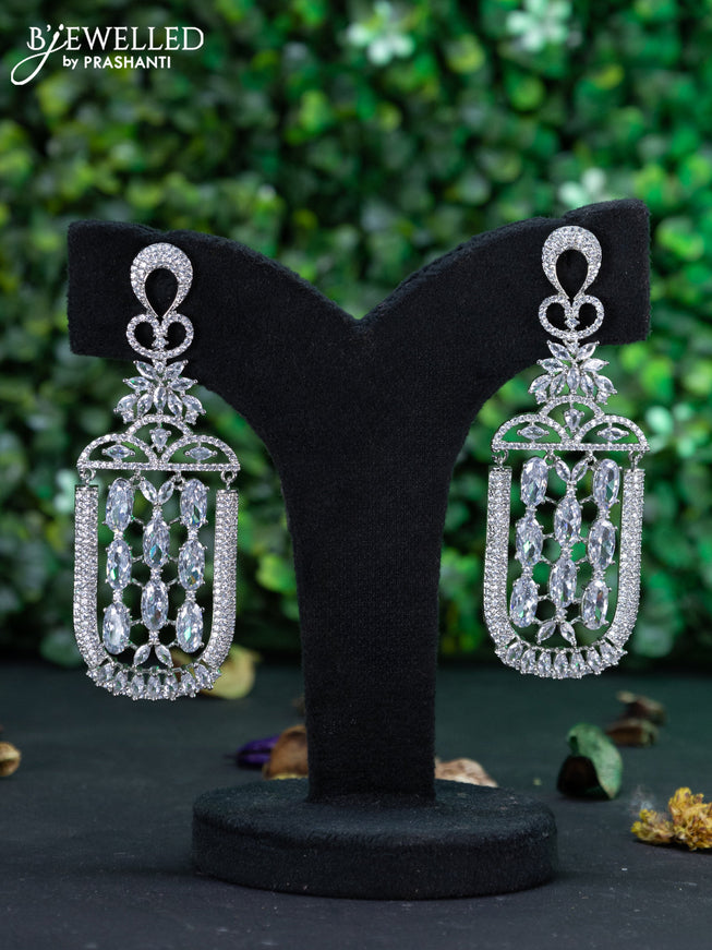 Zircon earring with cz stones