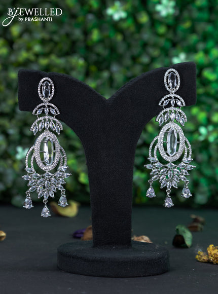 Zircon earring with cz stones and hangings