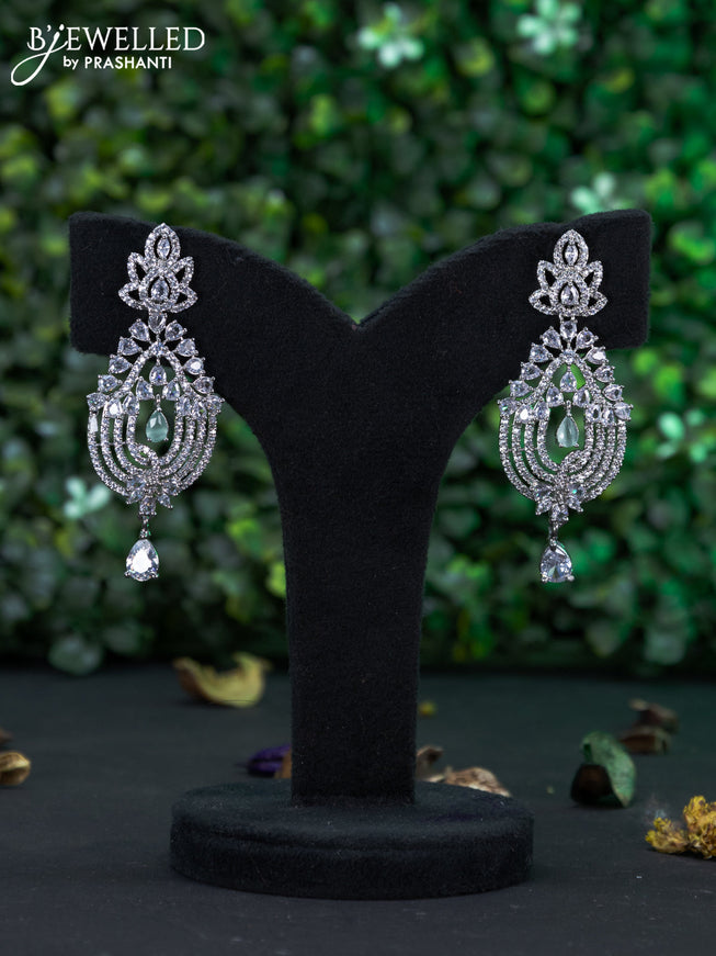 Zircon earring with cz stones and hanging