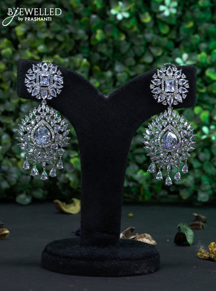 Zircon earring with cz stones and hangings