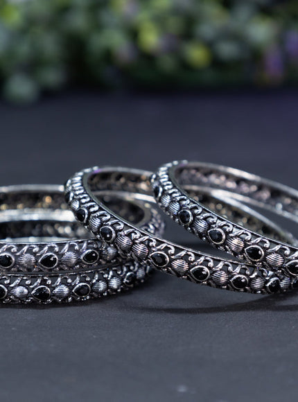 Oxidised bangles with black stones