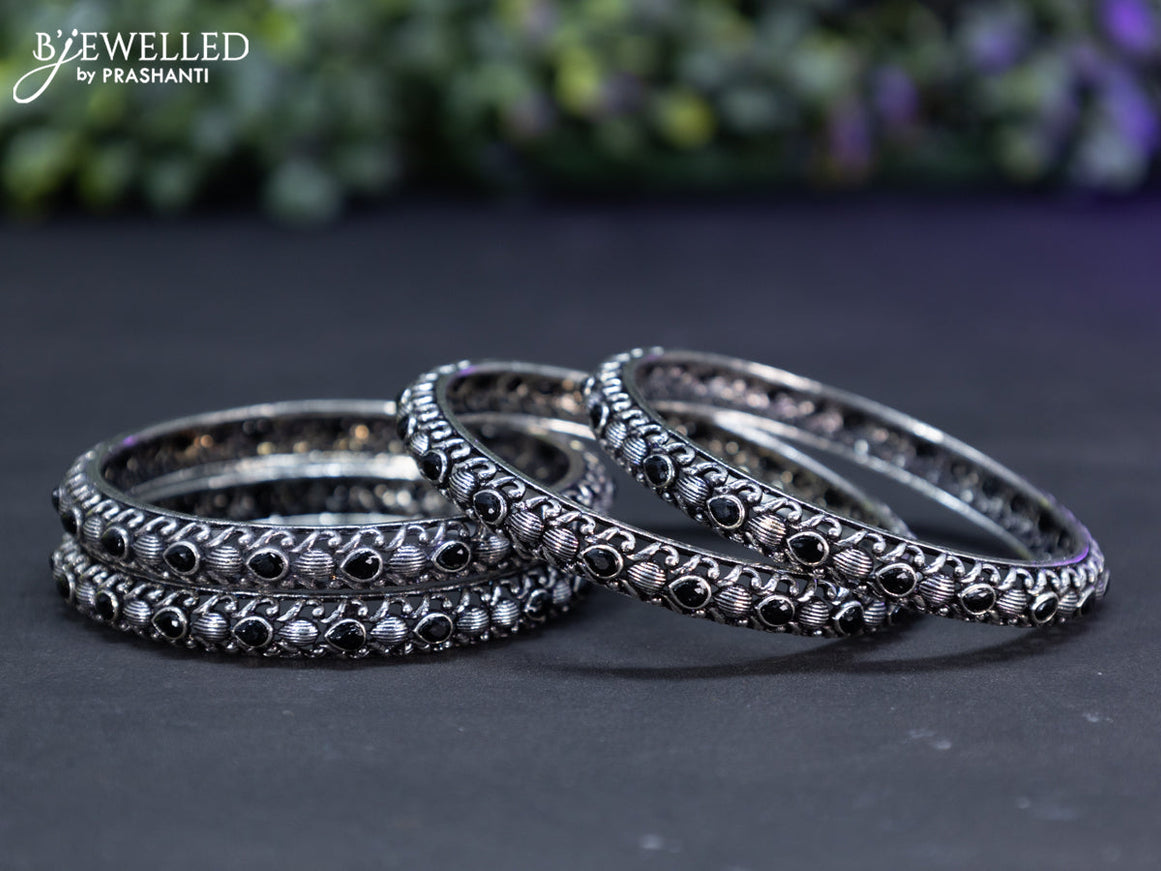 Oxidised bangles with black stones