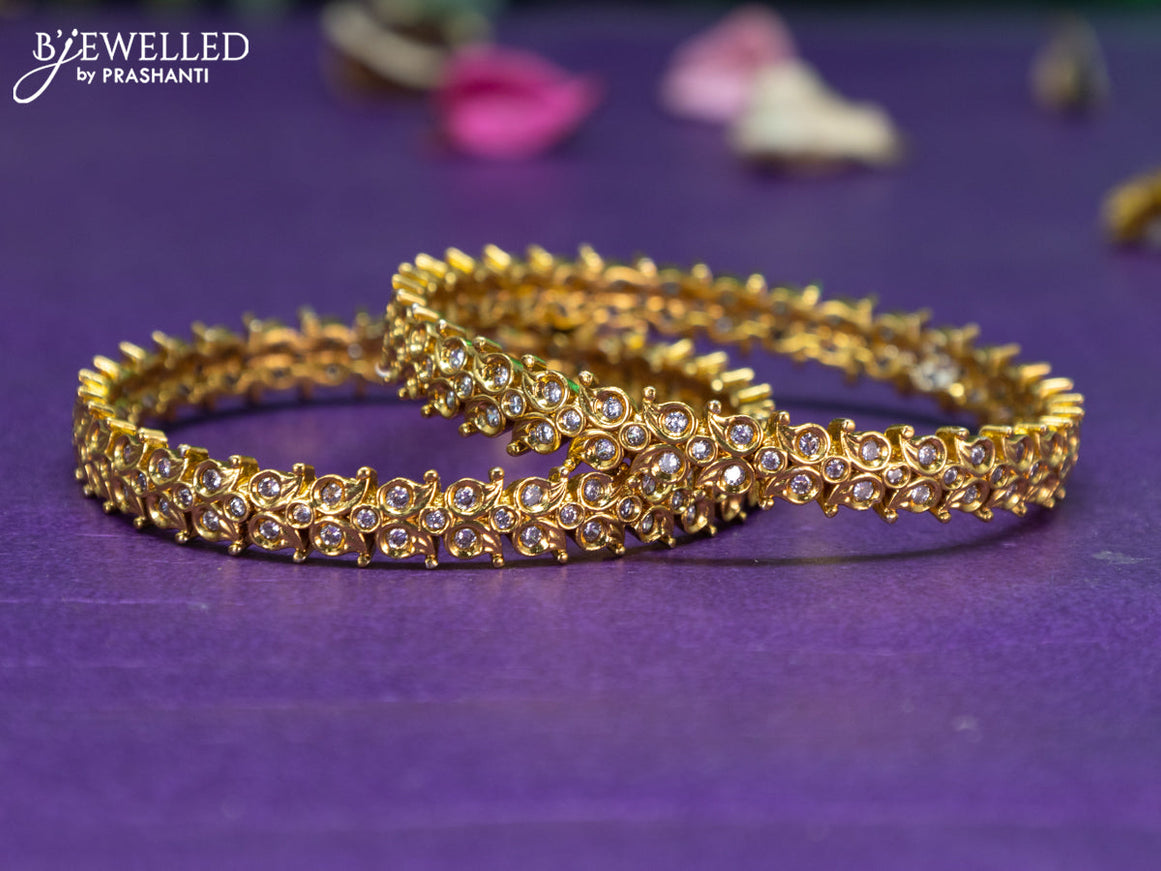 Antique bangle manga design with cz stones