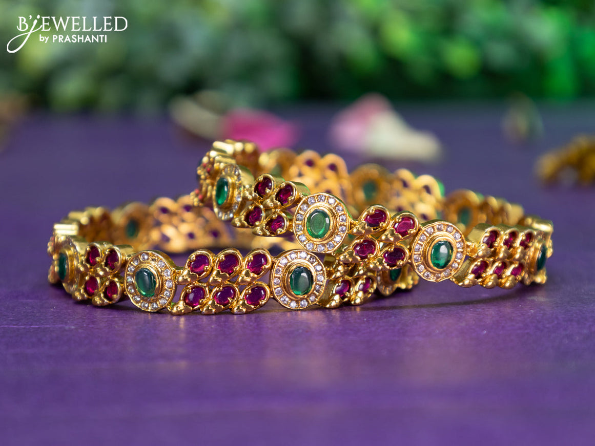 Antique bangle with kemp and cz stones