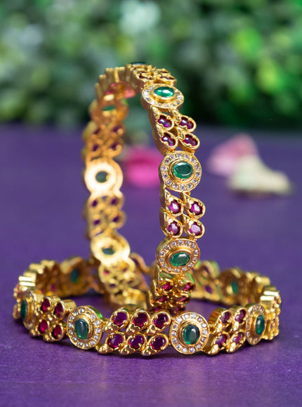 Antique bangle with kemp and cz stones