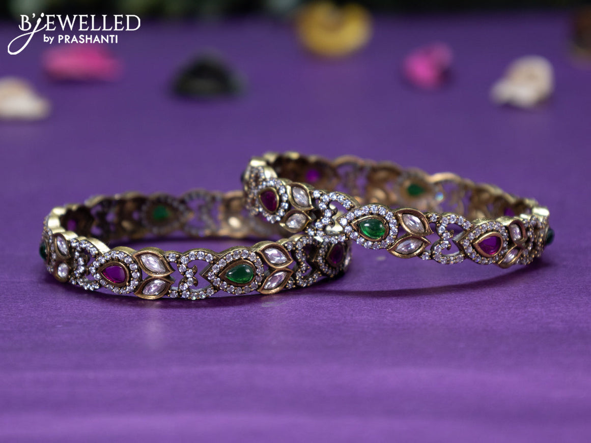 Victorian bangle with kemp and cz stones