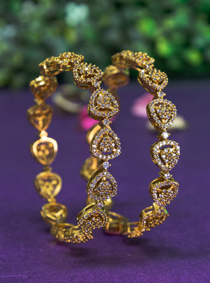 Antique floral design bangle with cz stones