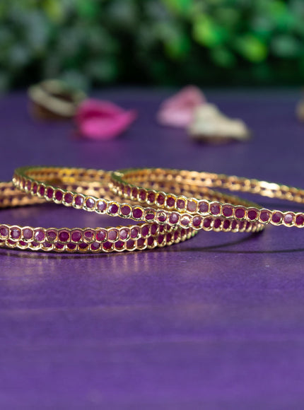 Antique bangle with pink kemp stones