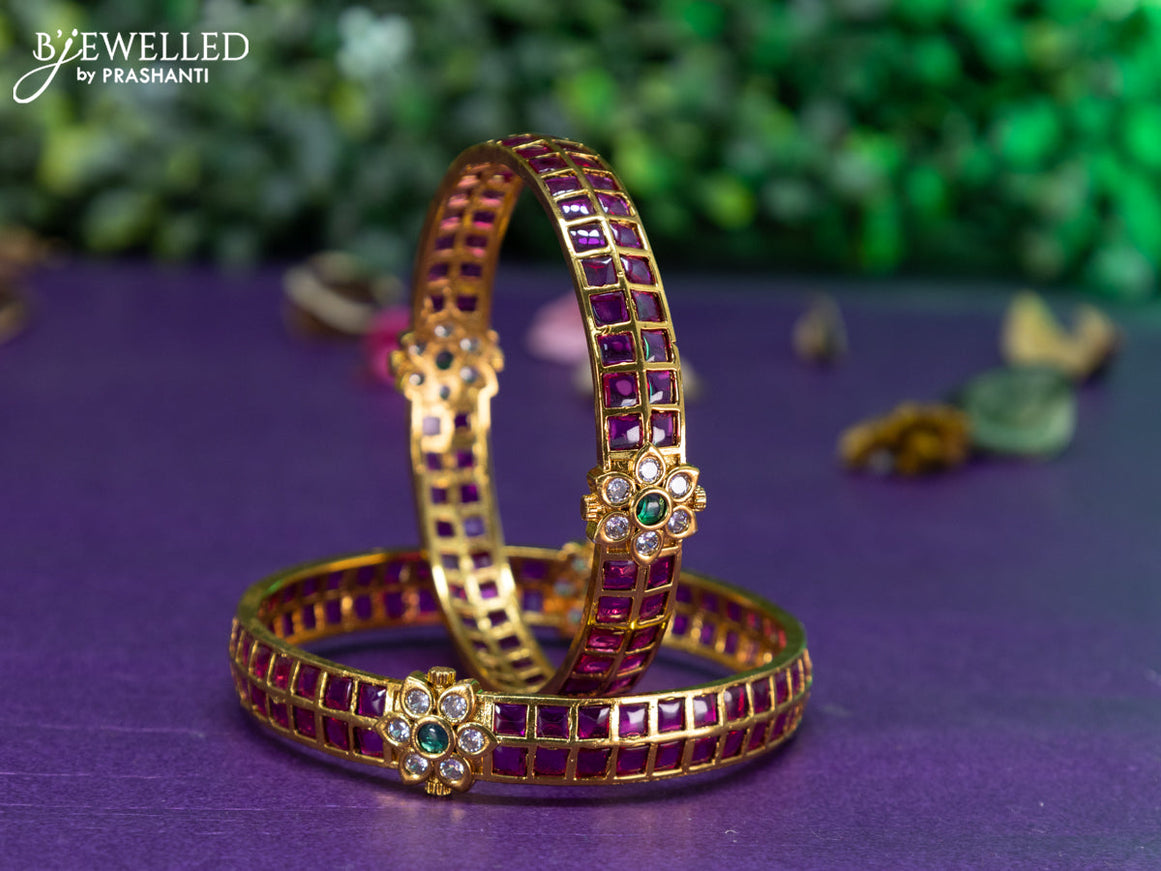 Antique bangle with kemp and cz stones