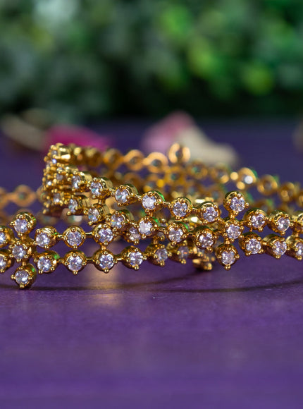 Antique bangle floral design with cz stones