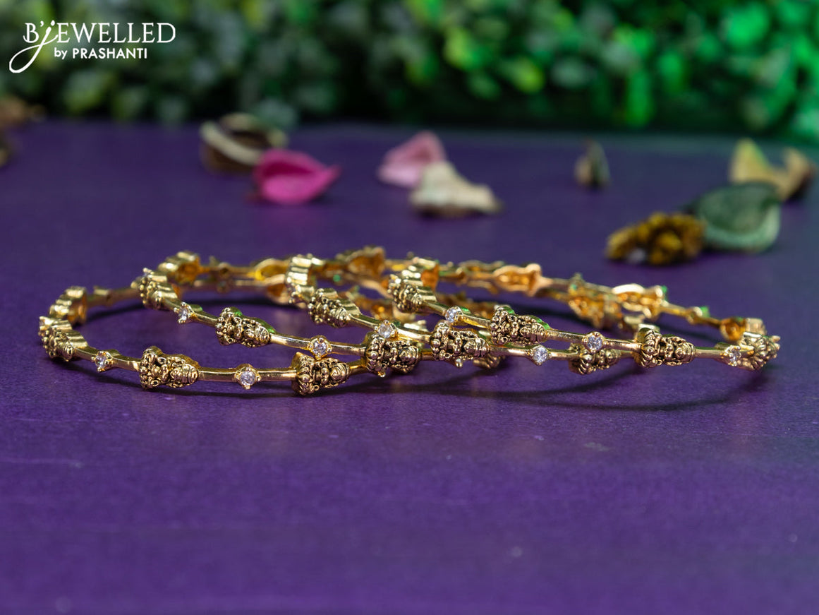 Antique lakshmi design bangle with cz stones