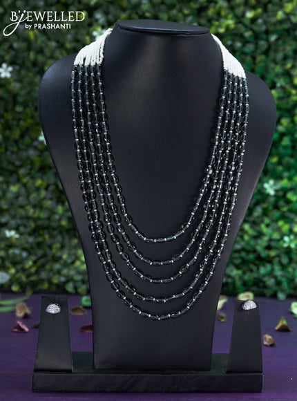 Jaipur multilayer grey beaded necklace