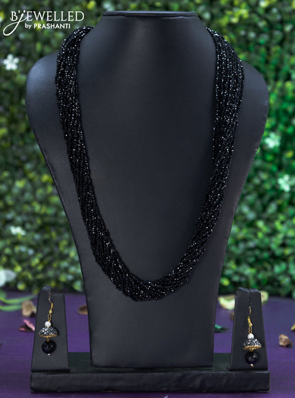 Jaipur multilayer black beaded necklace