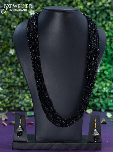 Jaipur multilayer black beaded necklace