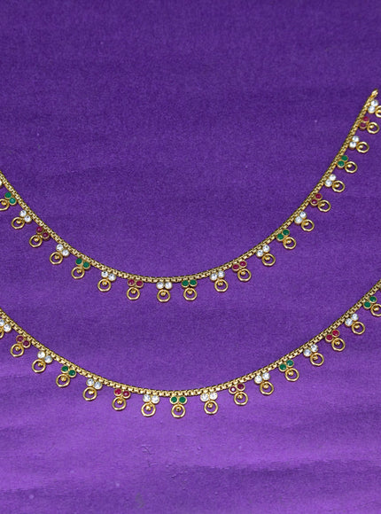 Antique anklet with kemp and cz stones