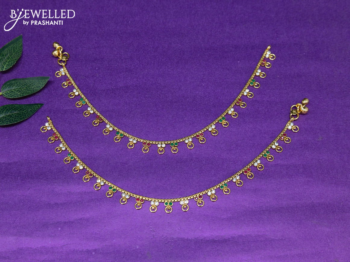 Antique anklet with kemp and cz stones