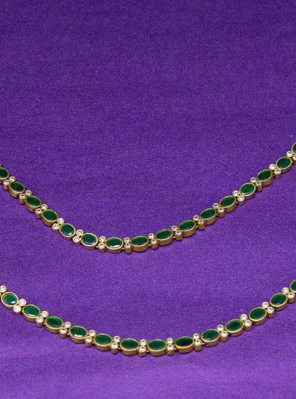 Antique anklet with emerald and cz stones