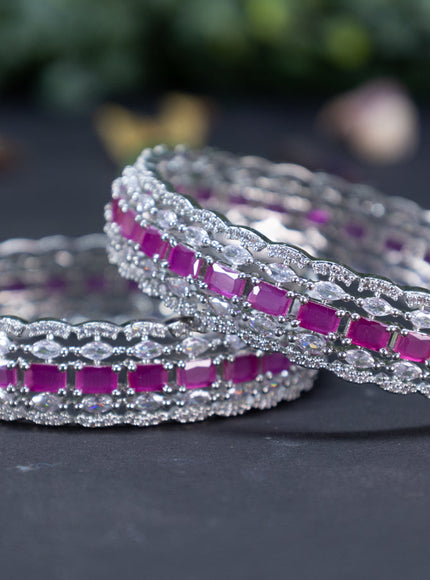 Zircon bangles with ruby and cz stones