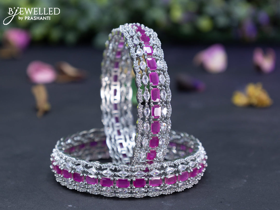 Zircon bangles with ruby and cz stones