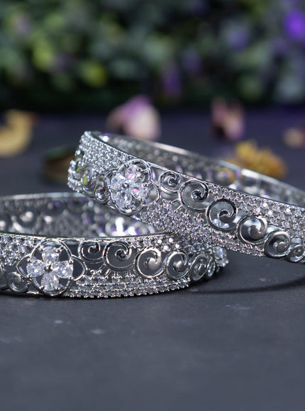 Zircon bangles floral design with cz stones