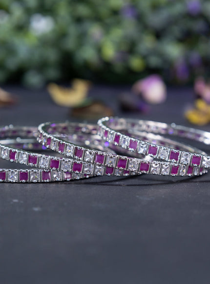 Zircon bangles with ruby and cz stones