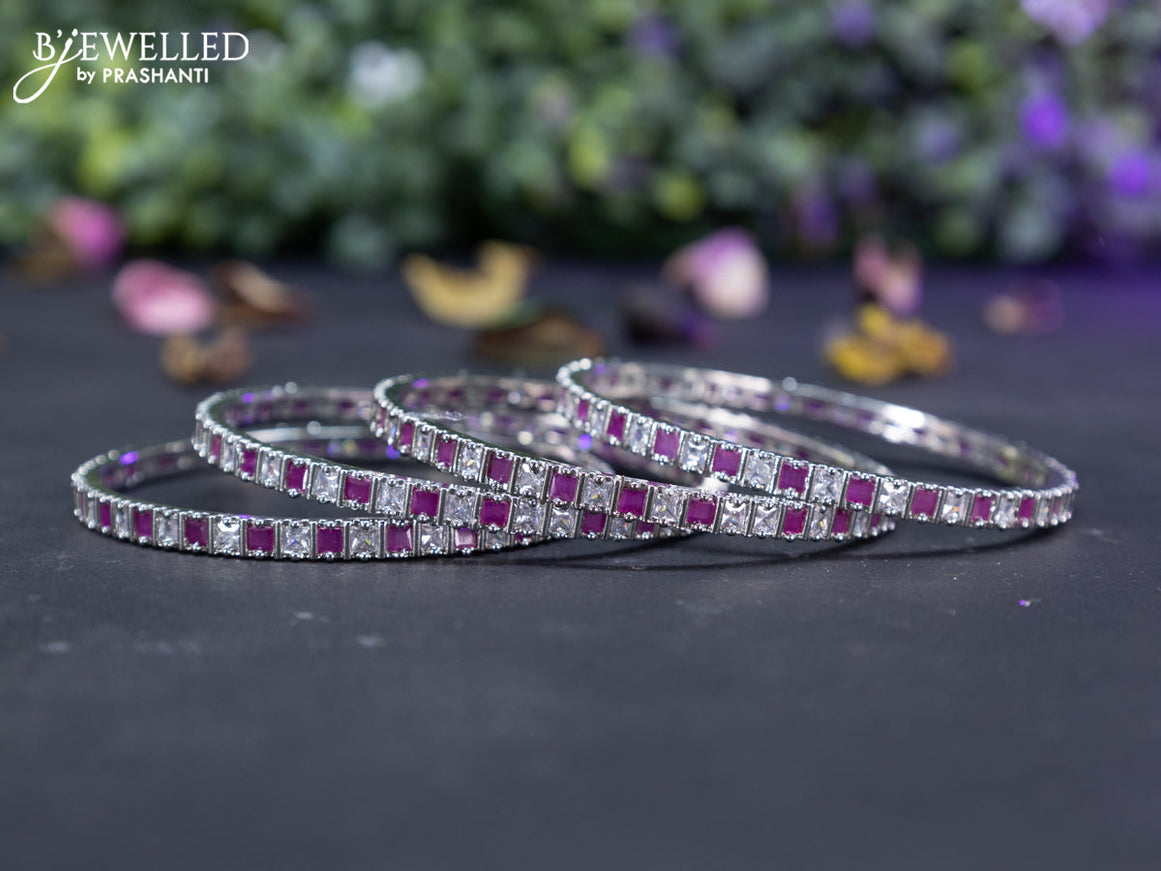 Zircon bangles with ruby and cz stones