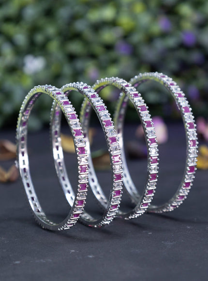 Zircon bangles with ruby and cz stones